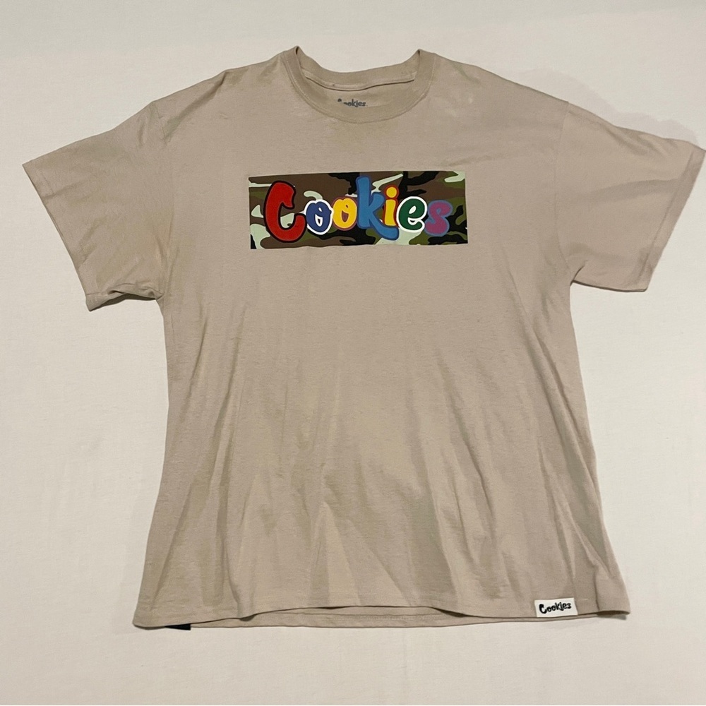 Cookies SF Camo Box Logo Graphic T-Shirt Tan Beige XL Streetwear